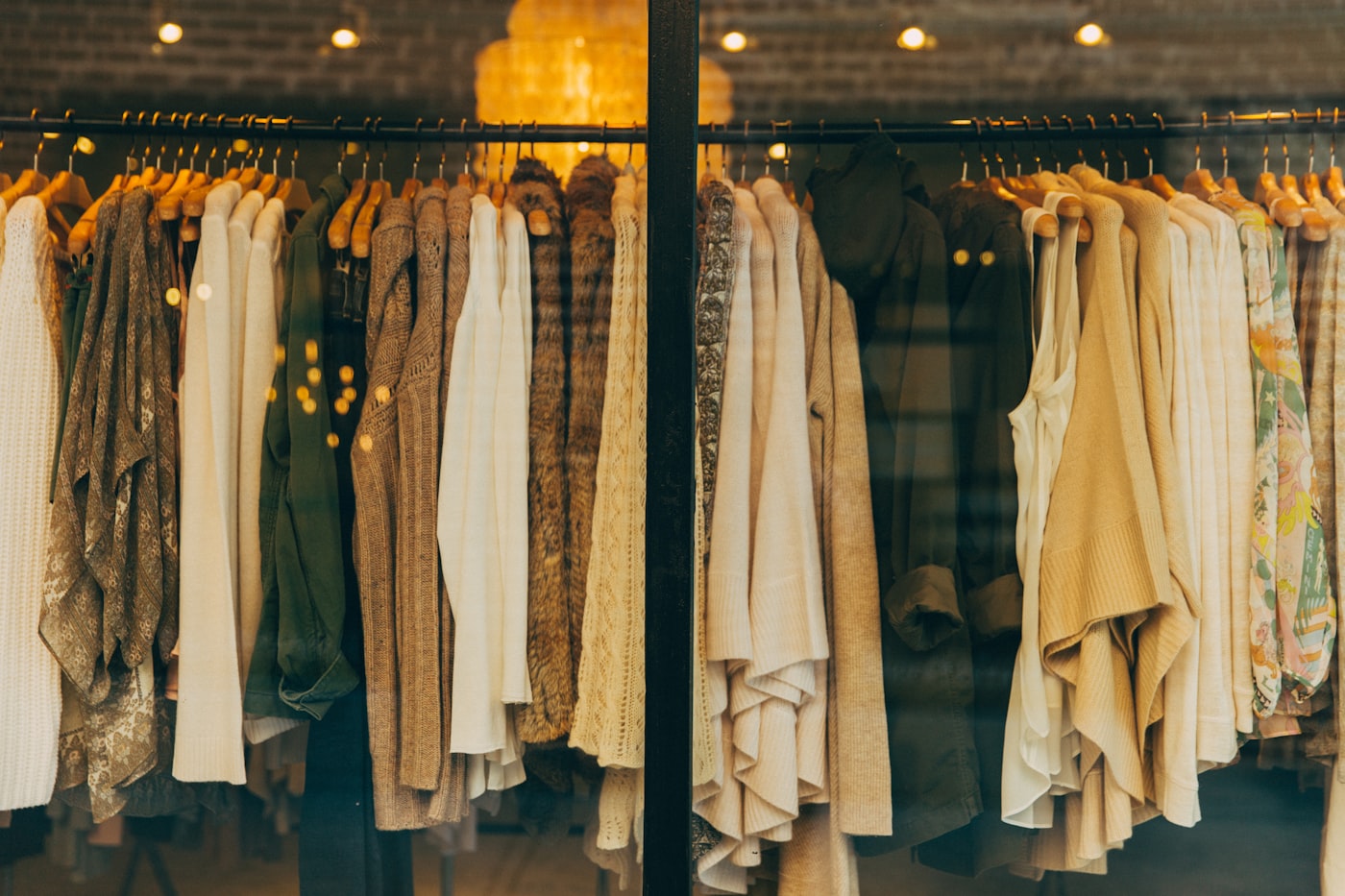 A boutique clothing rack representing Sthir's brand identity work